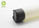 Round HDPE Material Empty Shampoo Bottles 250ml With Wooden Color Press Cap