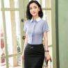 Buy cheap Short Sleeve Ladies Office Dresses / Summer Elegant Waist Tie Round Collar Women Business Dress from wholesalers