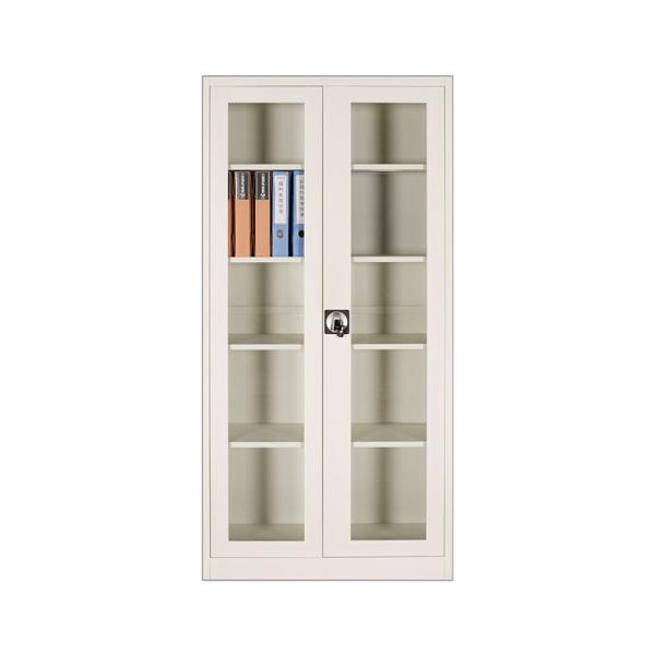 Buy cheap 0.5~1.2mm Thickness Metal Steel Library Bookshelves With Glass Door from wholesalers