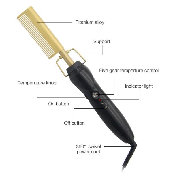 Buy cheap AC110V Portable Titanium Hair Curling Comb , Hair Hot Comb For Black Hair from wholesalers