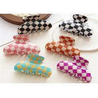 Buy cheap acetic acid colorful clip hair accessories imitation color check clip shark hair product