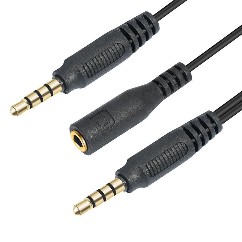 2 In 1 Cable Conversion Extension 3.5 Stereo Plug To 3.5 Stereo Plug To 4/1 "single Jack End Y Splitter Audio Adapter