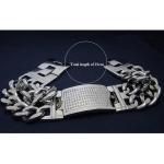Men's Titanium Stainless Steel Dould Curb Chain Id Bracelet with Chinese Word