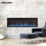 2400mm White Cobblestone Digital Electric Fireplace Option Fake Charocoal