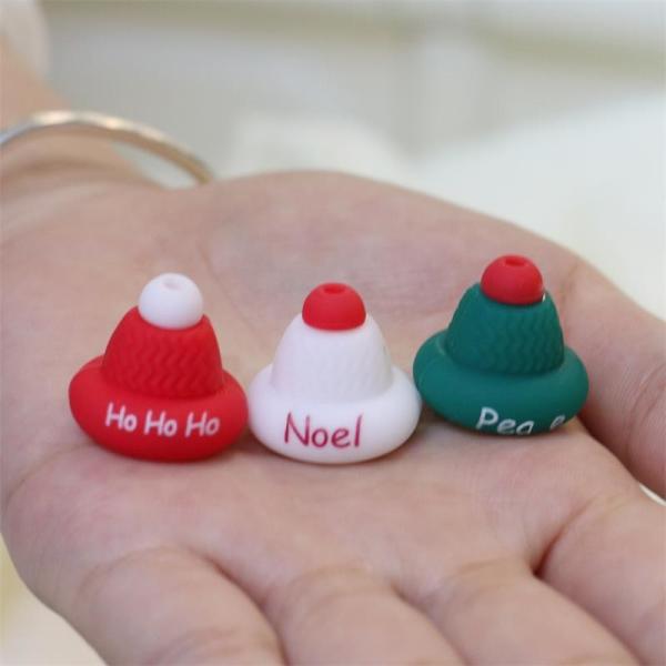 Buy cheap Wholesale 100% Safe Bpa free Silicone Bead with 3D Christmas Hat Focals - Non-toxic from wholesalers
