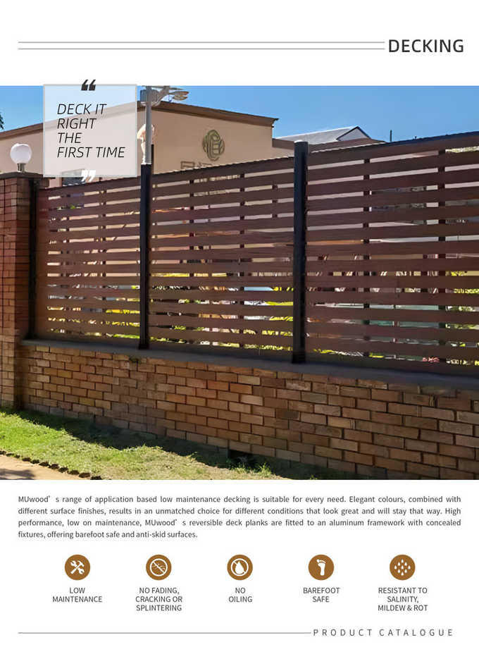 Commercial WPC Fence Panels Rotproof WPC Composite Fence Slats
