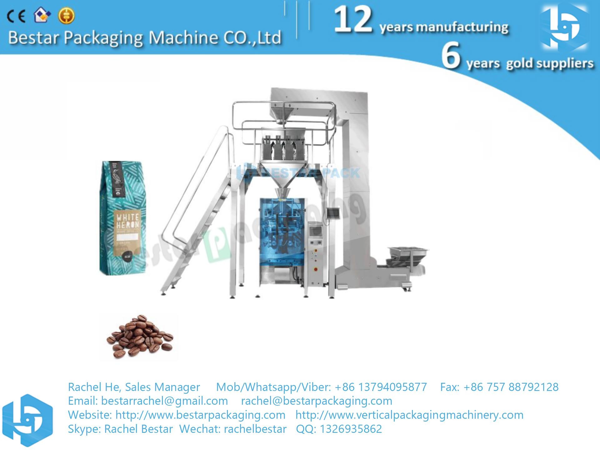 Stainless steel packing machine for coffee bean weighing packing and sealing