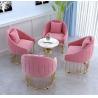 Buy cheap Colorful Fashion Upholstered Dining Chairs With Metal Legs And Soft Cushion from wholesalers