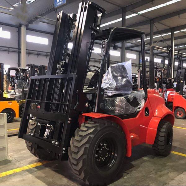 Buy cheap Customised All / Rough Terrain Forklift , 3.5 Ton Red Steel Atv Forklift from wholesalers
