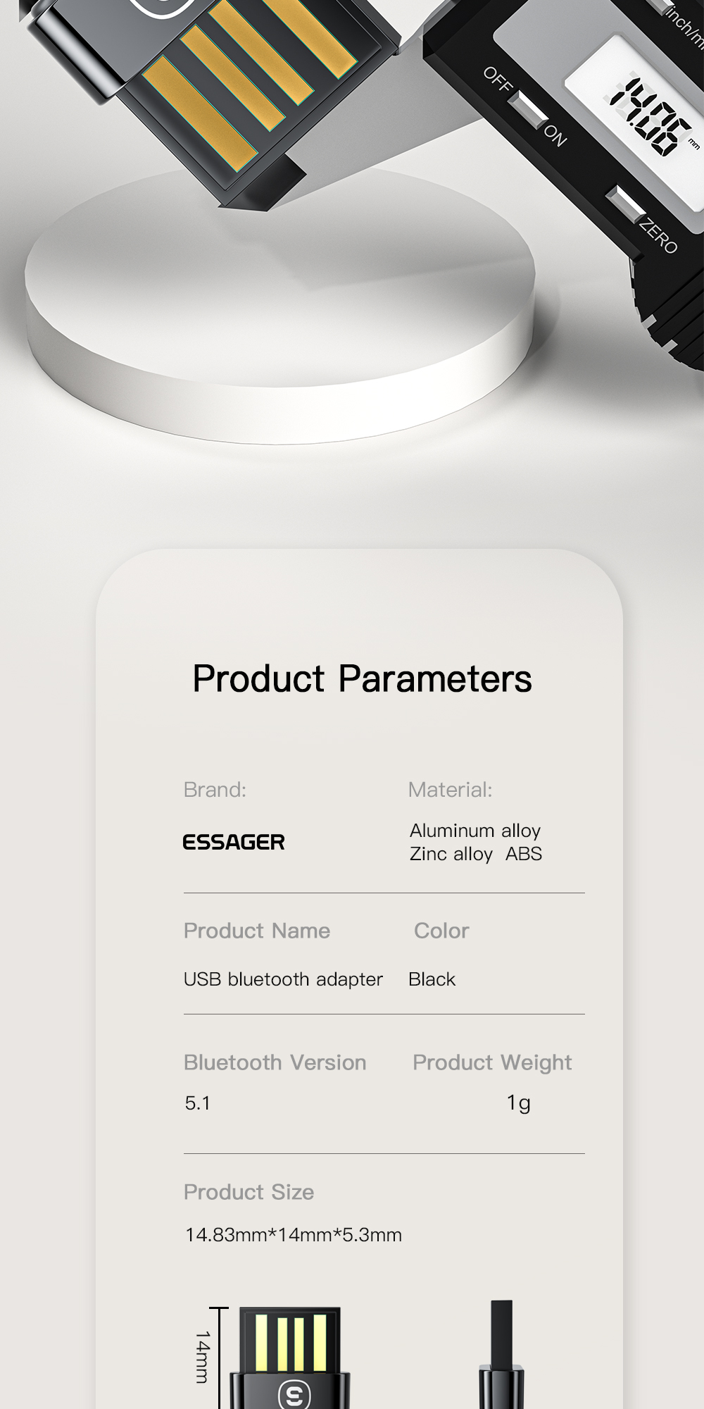 Essager 2022 Cooler Mini BT5.1 USB Bluetooth Adapters 5.1 USB Wireless Receiver Adaptor