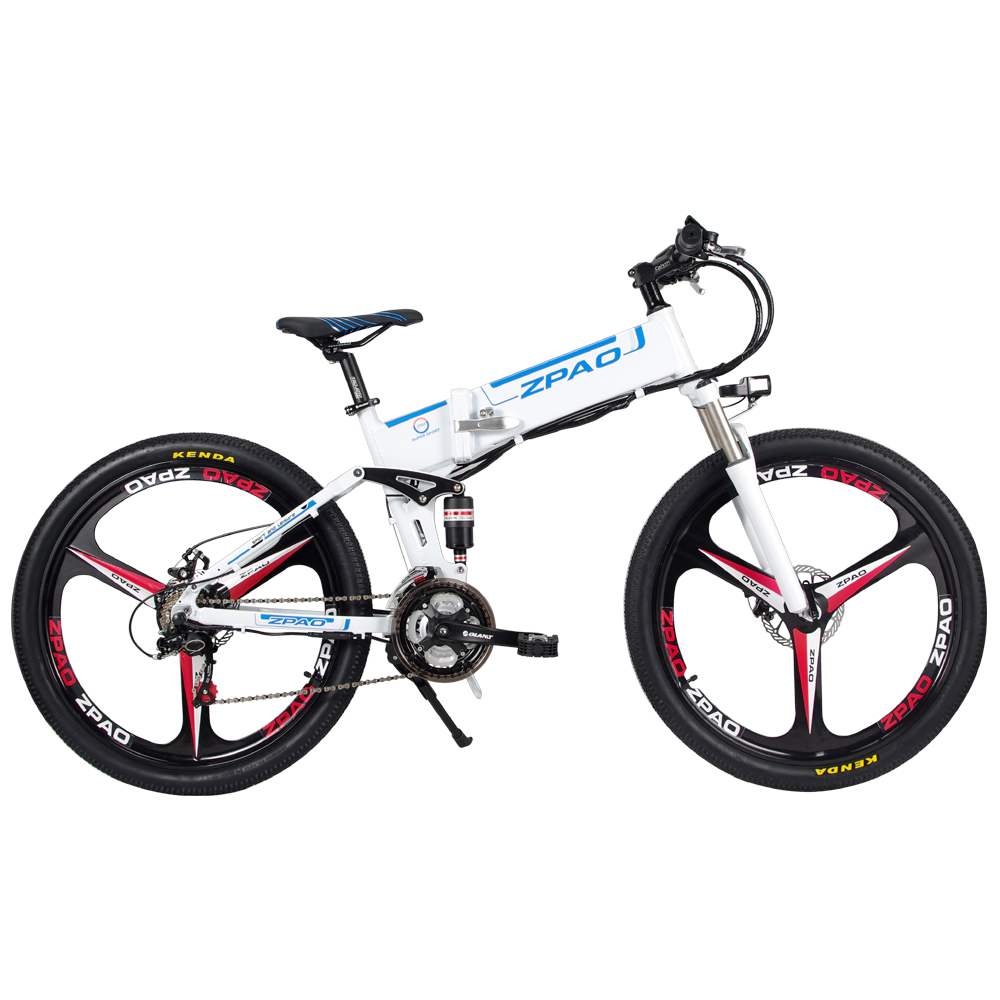 48V 26 inch Electric Folding Bike With 3 Knife And Shimano 21 Speed Derailleur