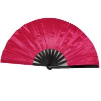 Buy cheap 33cm Length Large Bamboo Hand Fan Fabric 13 Inch Hand Fan For Disco product