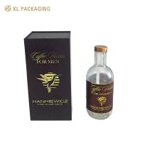 Buy cheap Custom Blue Paper Cardboard Rigid Boxes Book Shape Whisky Alcohol Drink Wine product