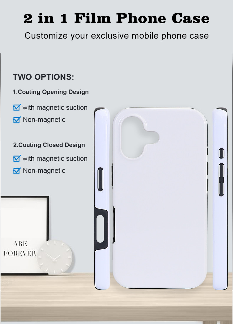 2In1 3D Film Sublimation Phone Case Strong Magnetic For IPhone 16 15 Pro Max