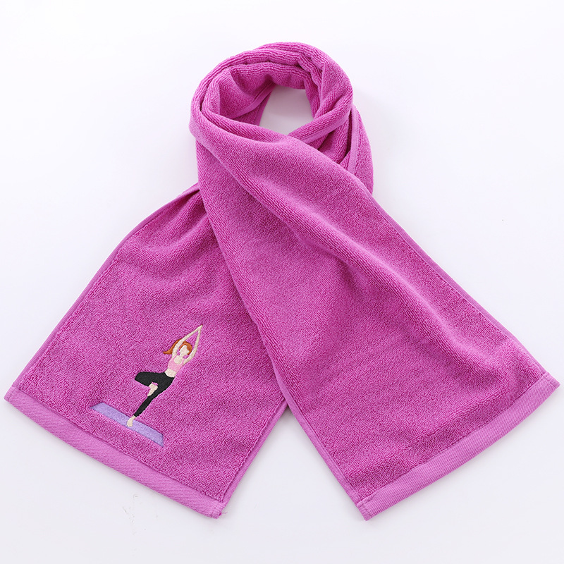 Pure Cotton Sports Towel for All Ages Plain Weave Sweat-Wicking and Water-Absorbing