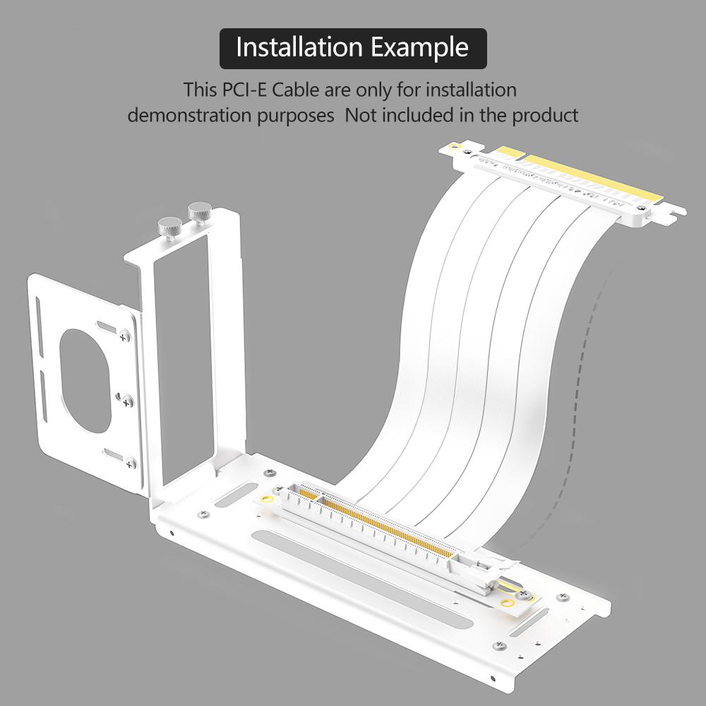 Vertical GPU Mount Bracket, 2 Slots Graphics Card Holder with Hardware, eGPU Dock, External GPU Docking Station , White