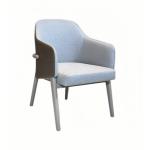 1 Seater Indoor Modern Simple Back Solid Wood PU Leather Armrest Chair for