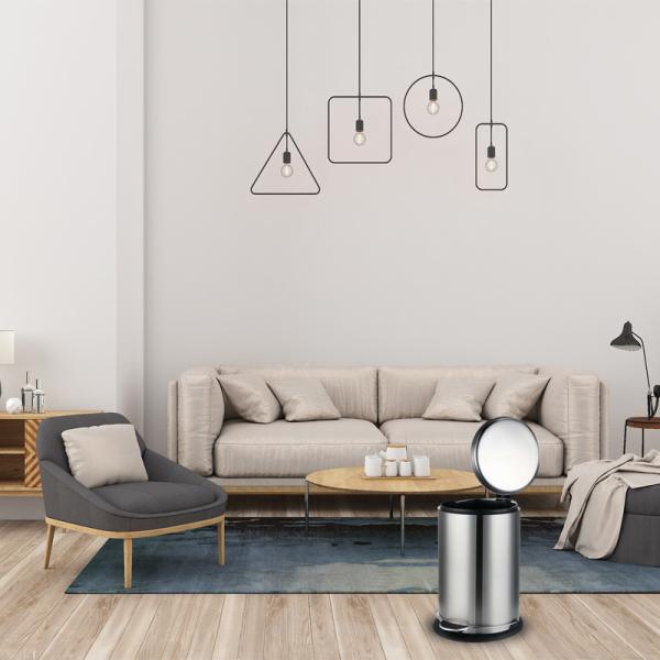 Buy cheap Silver Round 30L Stainless Steel Trash Can from wholesalers
