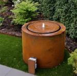 Round Water Table Corten Steel Water Fountain Outdoor Poor Decoration