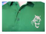 Green 180gsm Men's Long Sleeve Shirts With Embroidery Lapel Collar