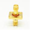 Buy cheap Gold Plated 4 Hole Flange SMA Adapter Female To Female Hermetically Sealed from wholesalers