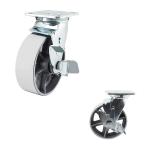 150mm 616LBS Load Capacity Hollow Cast Iron Swivel Plate braked swivel castors