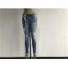 Buy cheap Light Wash Knee Rip Ladies Denim Jeans / Skinny Stretch Denim Jeans With Scarf TW81488 from wholesalers