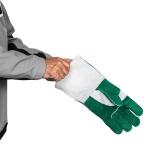 Personalized Logo Printed Welders Glove Italy Green White Leather Welding Impact