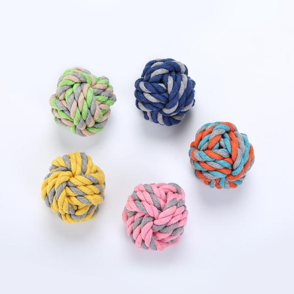 Buy cheap Bite Resistant Cotton Dog Rope Toy Ball Braided Cotton Chew Knot Ball For Dog Teeth Cleaning from wholesalers