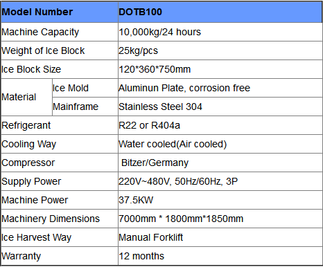 Food Grade Commercial Block Ice Maker Stable 10 Ton Ice Block Making Machine