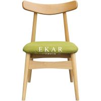 Buy cheap Modern Nordic Designs Furniture No Arm Oak Wooden With Seating Cushion Fabric product