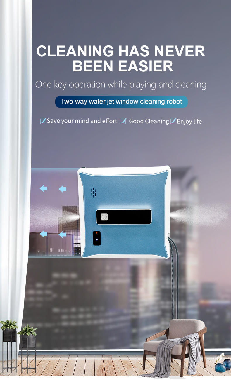 Highly Electric Remote Control Window Glass Cleaner Robot with Dual Water Spray Function