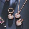 Buy cheap Elegant Leaf Shape Heart-Shaped Party Earrings and Necklace CZ Gold Plated Necklace Wedding Jewelry Set for Bride from wholesalers