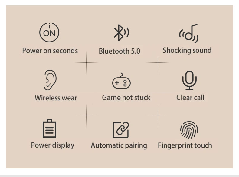 Tws Js82 Bluetooth Wireless 5.0 Headset Headphone Earphone Earbuds