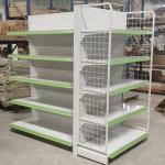 Cold Rolled Steel Supermarket Shelf Rack Milk White 175KG Loading