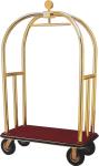 8" Puff Hotel Luggage Trolleys Hotel Luggage Cart Brass Stainless Steel