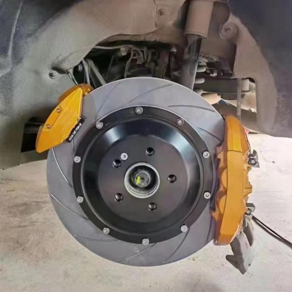Buy cheap 19In Rim Wheel Dual Rear Caliper Gold Aluminum Disc 360x28mm Grooved from wholesalers