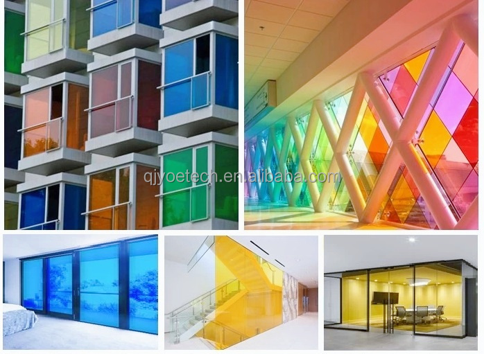 Solid Structure Orange PVB Laminated Safety Glass for Kitchen Staircase Decoration