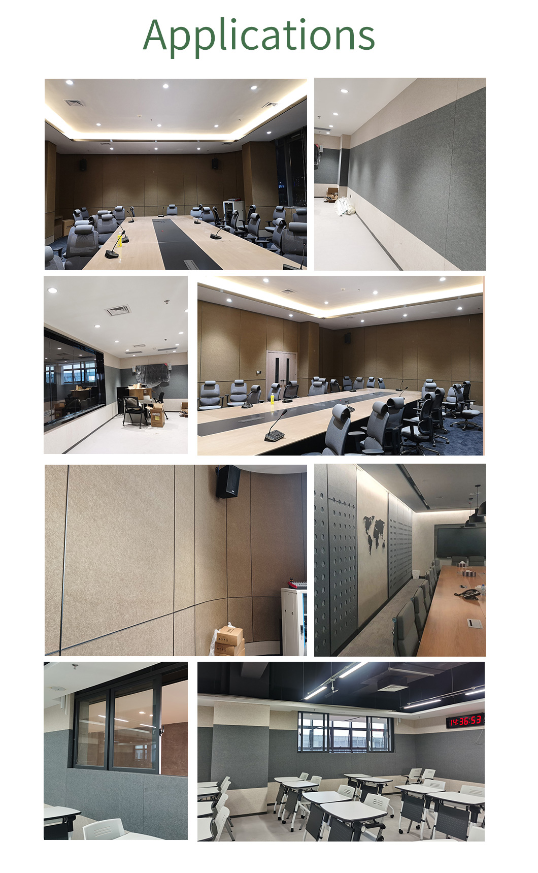 Office Interior Decoration PET Board Polyester Fiber Acoustic Panel