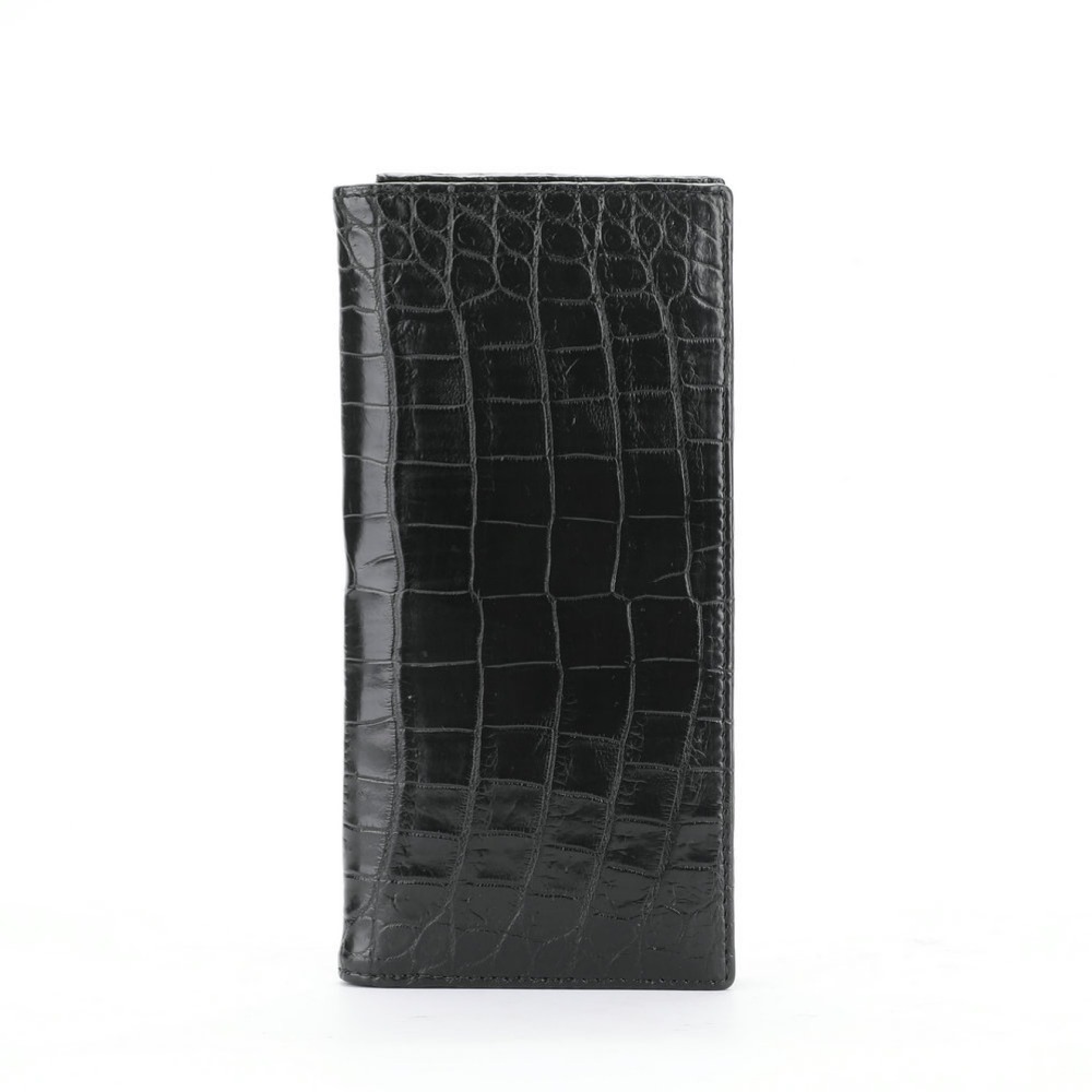 Genuine Crocodile Belly Skin Businessmen Suits Clutch Wallet Authentic Alligator Leather Lining Male Long Card Purse