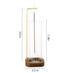 Inverted Wood Incense Stick Holder with Wooden Base for Home Decor Yoga and