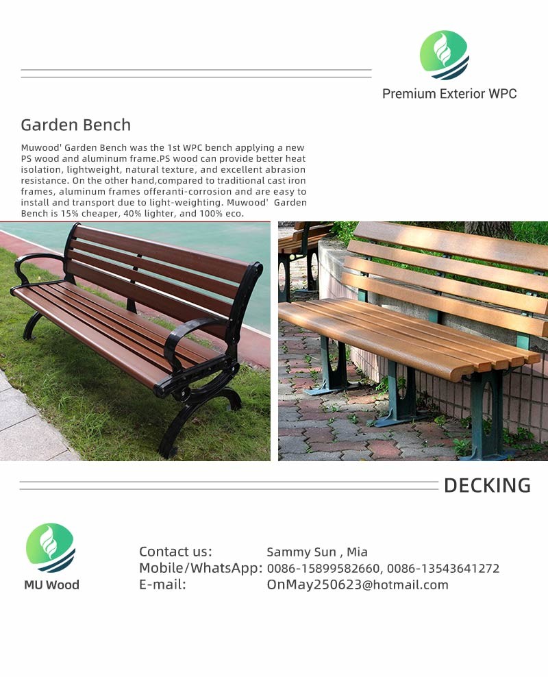 Customized WPC Wood Plastic Composite Bench Chair Waterproof
