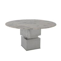 Buy cheap Matte Silver Marble Counter Height Table For Dining Room Use product