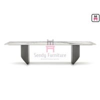 Buy cheap 75cm Height Restaurant Dining Table 110cm Width Slab Stone For 8 Seats product