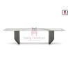 Buy cheap 75cm Height Restaurant Dining Table 110cm Width Slab Stone For 8 Seats from wholesalers