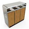 Buy cheap 3 Compartment 40L 10.5gal Outdoor Wooden Trash Can from wholesalers