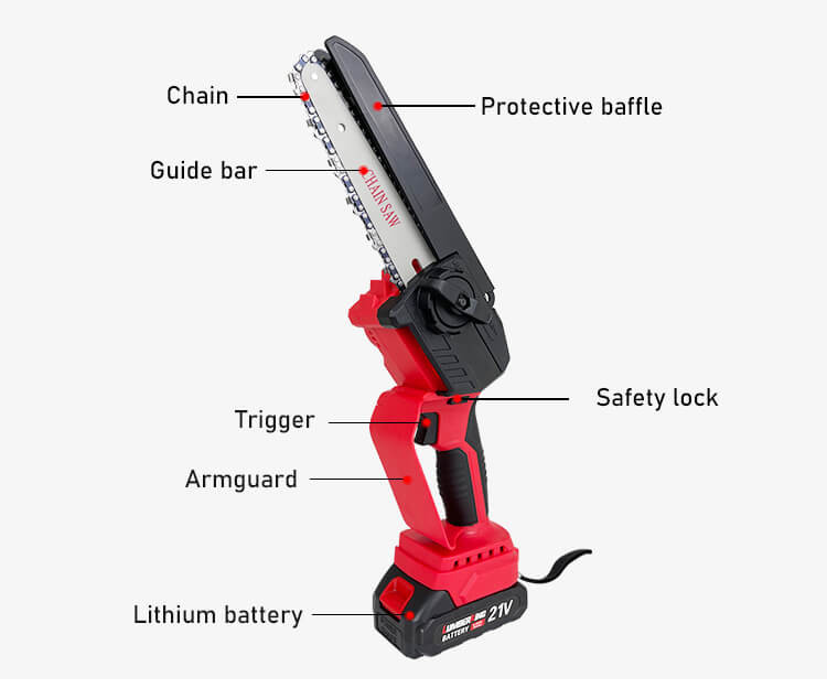 Home Garden Tool Portable Easy Operated Electric Battery Lithium Chainsaw Mini Power