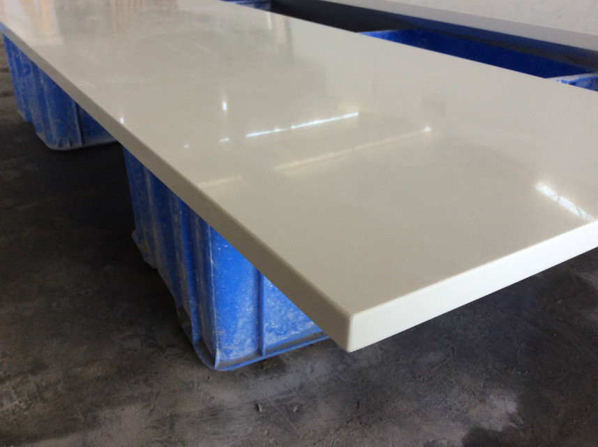 White Engineered Quartz Stone Countertops , Quartz Bathroom Countertops Kitchen Top