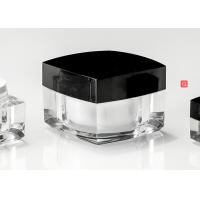Buy cheap Square 50ml Transparent Acrylic Cosmetic Jar Double Wall Plastic Jars PP Inner product