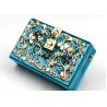 Buy cheap Blue Printing Flannel Evening Clutch Bags With Small Bling Crystals Accessories from wholesalers